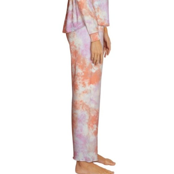 Wildfox Intimates Dreamland Pajamas 2 PC Set Top & Pants Rainbow Cloud Tie Dye - Picture 8 of 8
